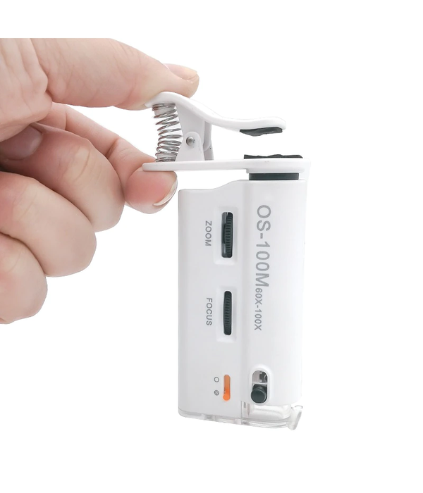Microscopio portátil con soporte para celular 60X